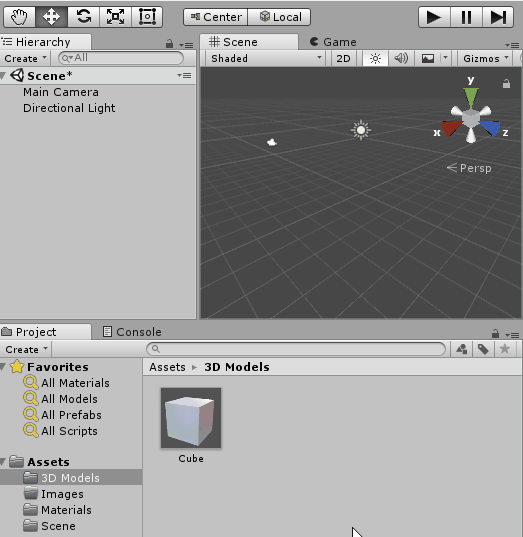 Learning Unity Interface - AddtoHierarchy
