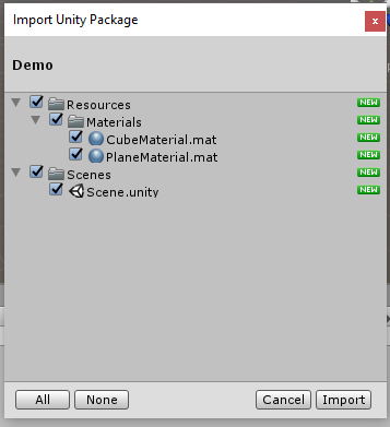Export and Import Unity Package-ImportWindow