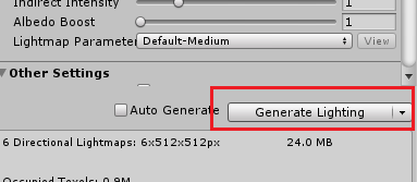 Generate lighting  - light probes in unity 3d